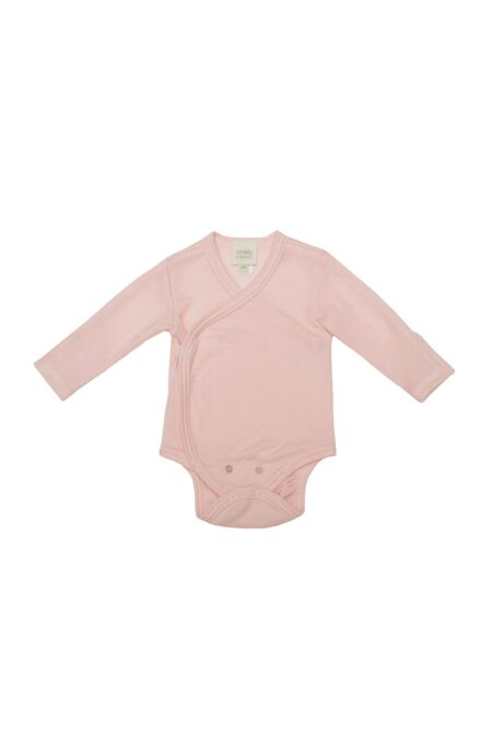 Woolyorganic - Merinowolle/Seide Wickel-Body - light pink
