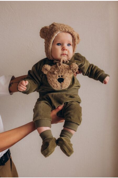 Woolyorganic - Teddy-Sweater - GOTS - tea leaf / savannah