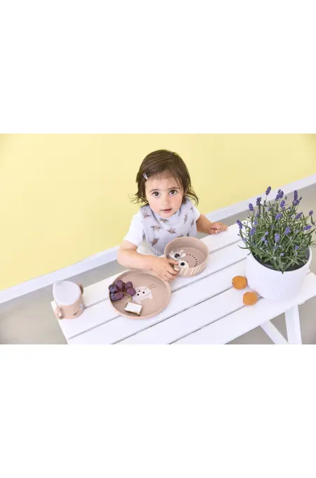 Lässig - Kindergeschirr Set (Teller, Schüssel, Becher, Löffel) - Tiny Team, Katze
