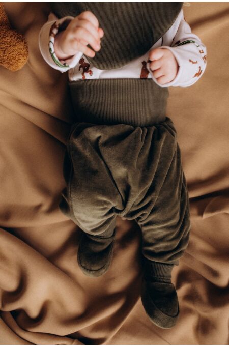 Woolyorganic - Velour Hose - GOTS - tea leaf