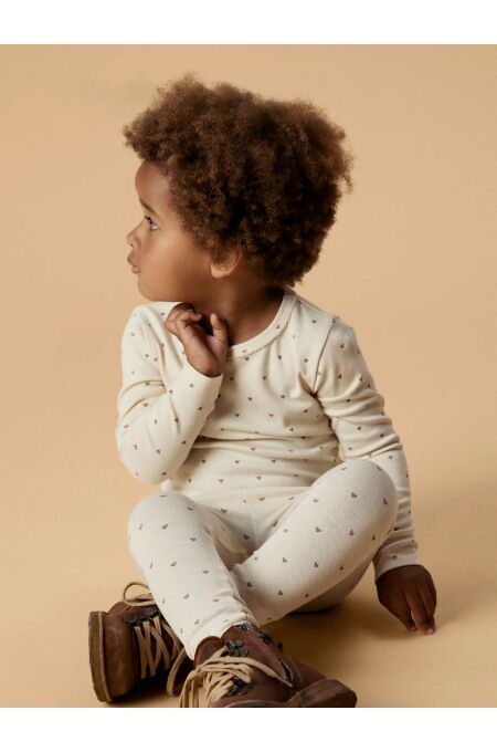 LilLAtelier - Legging mit Herzenprint - turtledove/heart
