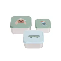 Lässig - Snackbox Kinder (3er Set) - Edelstahl...