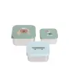 Lässig - Snackbox Kinder (3er Set) - Edelstahl Brotdose, Tiny Team, Dog