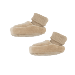 Woolyorganic -Velour Booties - savannah