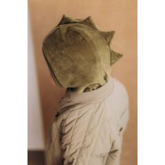 Woolyorganic - Velour Balaclava Dino - GOTS - tea leaf