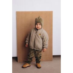 Woolyorganic - Velour Balaclava Dino - GOTS - tea leaf