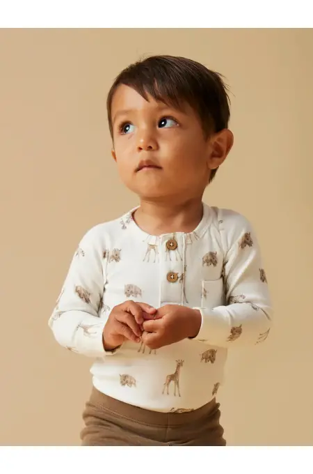 LIL´Atelier - Babybody Animals African - Coconut Milk