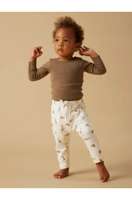 LIL´Atelier - Baby Hose  Animals African - Coconut Milk