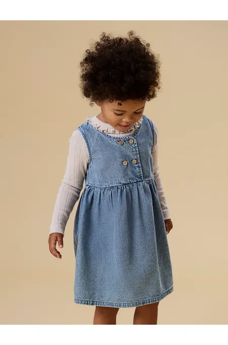 LilAtelier - Jeans-Trägerkleidchen - Medium Blue Denim
