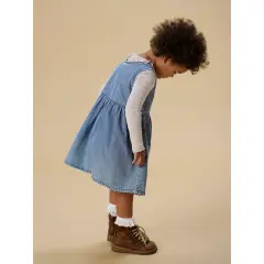 LilAtelier - Jeans-Trägerkleidchen - Medium Blue Denim