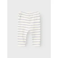 LILAtelier - Legging m. blauen Streifen - Coconut Milk/Zen Blue