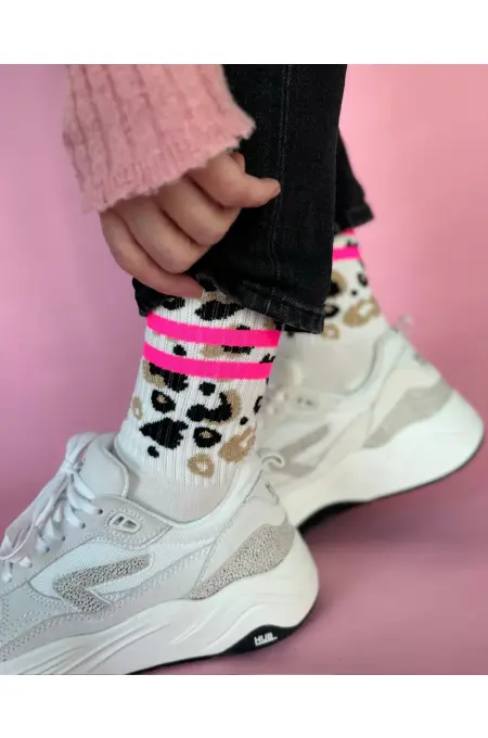 ooley - Socken - Leo allover neon pink