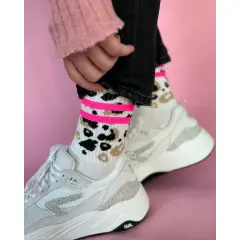 ooley - Socken - Leo allover neon pink