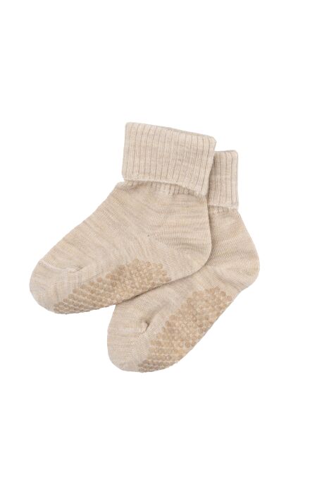 Woolyorganic - Merinowolle Socken - sand melange