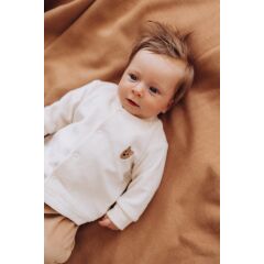 Woolyorganic - Velour Jacke mit Stickerei - ecru