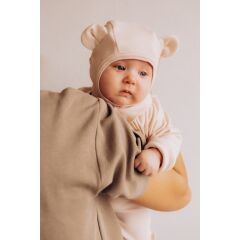 Woolyorganic - Merino/Seide Balaclava mit Teddy Ohren - Ecru