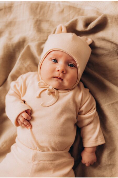 Woolyorganic - Mütze mit Teddy-Ohren - Ecru