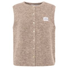 Zwillingsherz - Strickweste mit Knöpfen und Patch -...