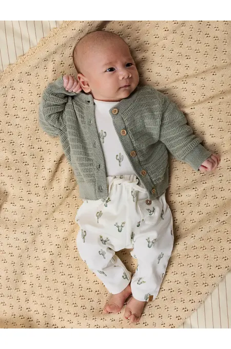 LILAtelier - Wickelbody mit Kaktus Print - Coconut Milk