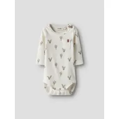 LILAtelier - Wickelbody mit Kaktus Print - Coconut Milk