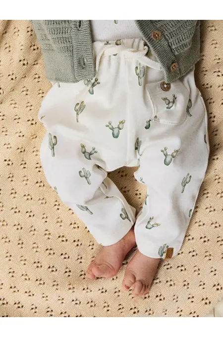 LILAtelier - Baby Hose Kaktus Print - Coconut Milk