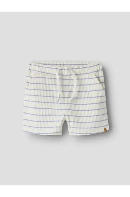 LilAtelier - Kleinkind Shorts gestreift - Coconut Milk/Zen Blue