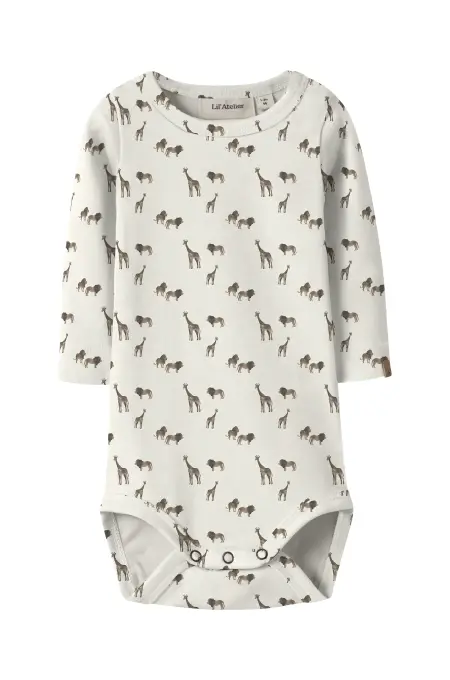 LilAtelier - Babybody Löwen Print- Coconut Milk