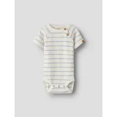 LilAtelier - gestreifter Babybody - Coconut Milk/Zen Blue