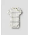 LilAtelier - gestreifter Babybody - Coconut Milk/Zen Blue