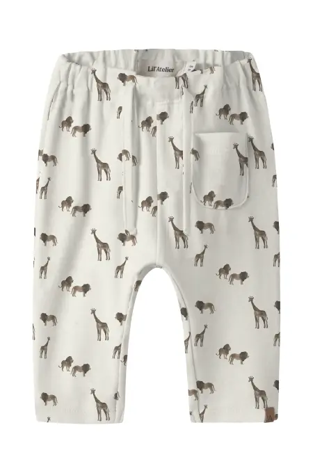 LilAtelier - Baby Hose Löwen Print - Coconut Milk
