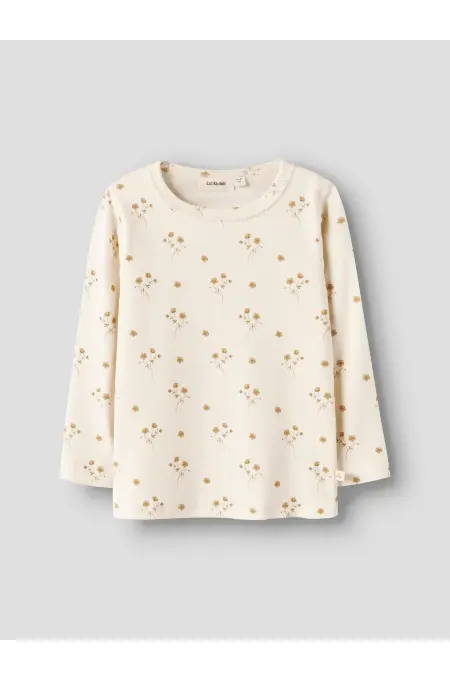 LilAtelier - Longsleeve mit Blumen Print - Coconut Milk
