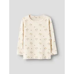 LilAtelier - Longsleeve mit Blumen Print - Coconut Milk