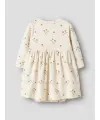 LilAtelier - Kleidchen mit Blumen Print - Coconut Milk