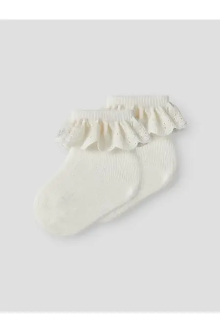LilAtelier - Söckchen mit Rüschen - Coconut Milk