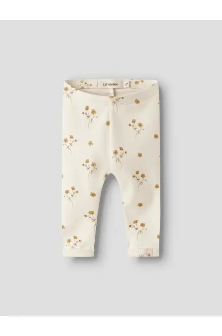 LilAtelier - Leggings mit Blumen Print - Coconut Milk
