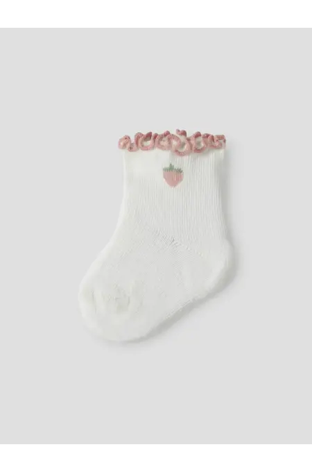 LILAtelier - Söckchen mit Erdbeeren - Coconut Milk