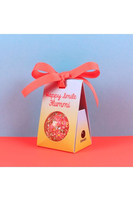 Ava & Yves - Flummi mit Smile und Konfetti Neon pink,hellblau 49mm