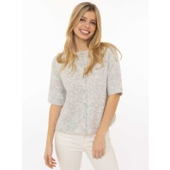 Zwillingsherz - Kurzarm Cardigan Cozy - hellgrau