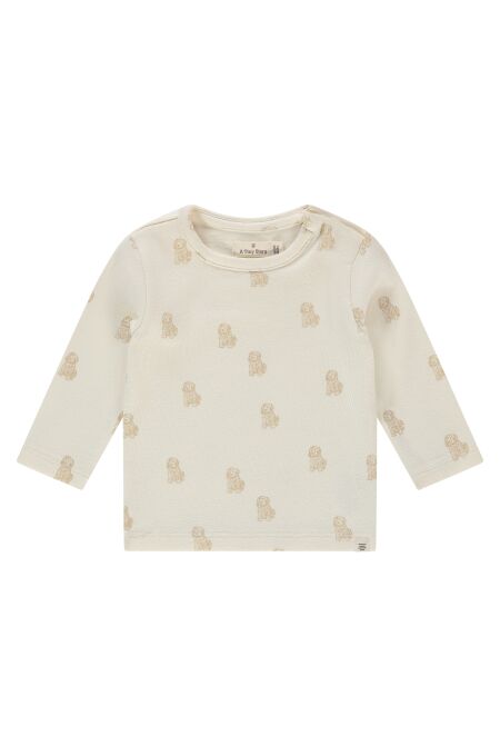 A Tiny Story - Baby Langarmshirt - Ecru/Hund