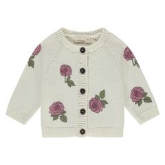 A Tiny Story - Baby Strickjacke - Ecru/Rosen