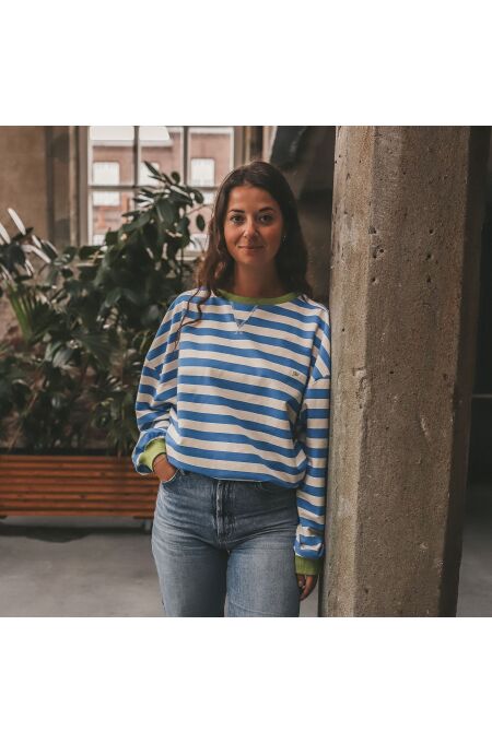 Your Wishes - MOM Stripe Sweater - french blue