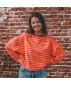 Your Wishes - MOM Stripe Sweater - orange/purple