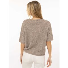 Zwillingsherz - Kurzarm Cardigan Cozy - hellbraun