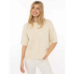 Zwillingsherz - Kurzarm Cardigan Cozy - wollweiß