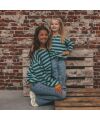 Your Wishes - MOM Stripe Sweater - türkis/blue