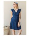 Balloon - Musselin Stillkleid - navy