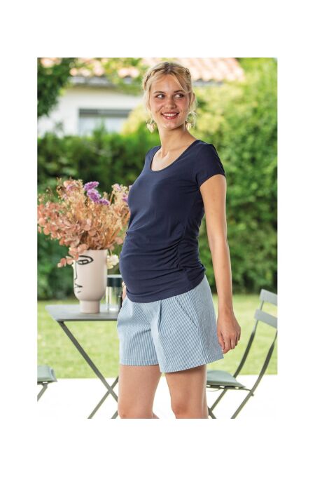 Balloon - Nelly Short stripe - blue denim stripe