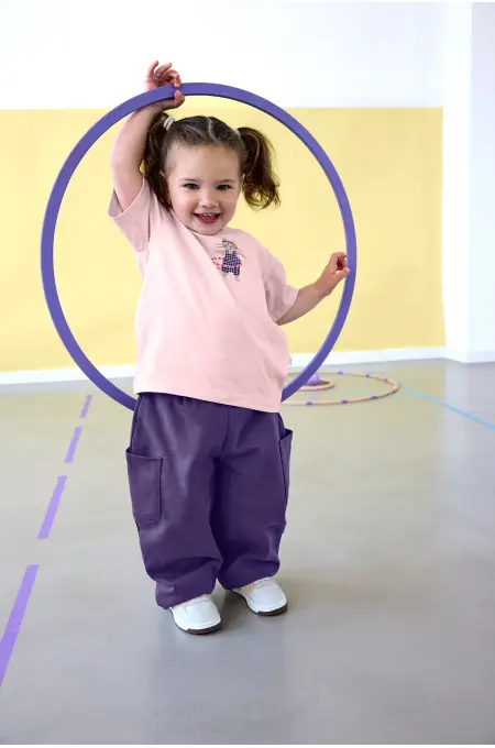 Lässig - T-Shirt Jersey GOTS Cat cloud pink