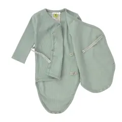 Lässig - Long Sleeve Body Ribbed GOTS granite green