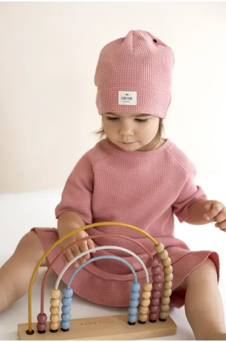 Pure Pure - Mini-Beanie Waffle - dusty-rose